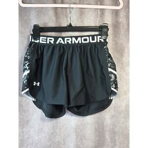Under Armour Womens Play Up Shorts Black Grey Camo Athletic Running XS